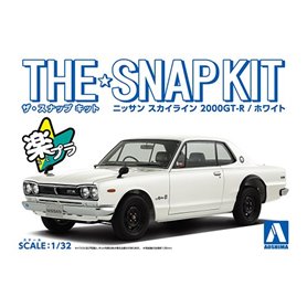 Aoshima 1:32 Nissan Skyline 2000 GT-R - WHITE - THE SNAPKIT 