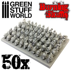Green Stuff World Resin Burning Skulls 50x