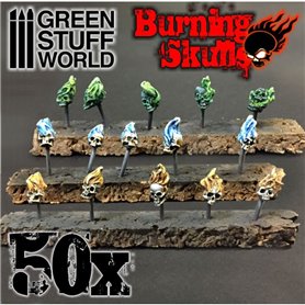 Green Stuff World Resin Burning Skulls 50x