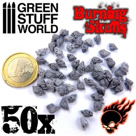 Green Stuff World Resin Burning Skulls 50x