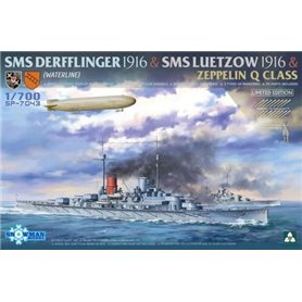 Takom Snownam SP-7043  SMS Derfflinger 1916 & SMS Leutzow 1916 & Zeppelin Q class ( Limited Edition)