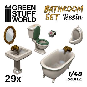 Green Stuff World RESIN SET TOILET AND WC
