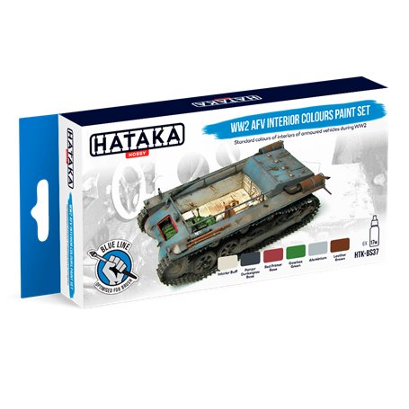 Hataka BS37 BLUE-LINE Zestaw farb WW2 AFV INTERUIR COLOURS PAINT SET