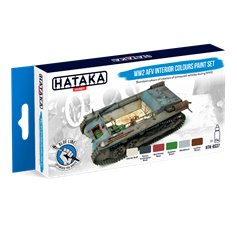 Hataka BS37 BLUE-LINE Zestaw farb WW2 AFV INTERIOR COLOURS PAINT SET