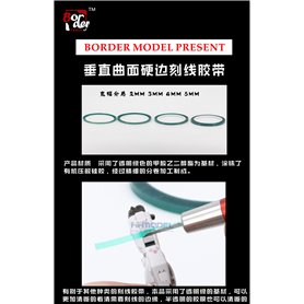 Border Model BD0037-3 Transparent Green Engraved Hard-Edged Tape 3mm