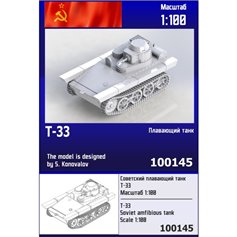 Zebrano 1:100 Resin model kit T-33 - SOVIET AMPHIBIOUS TANK 