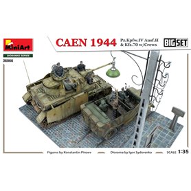 Mini Art 1:35 Caen 1944 - Pz.Kpfw.IV Ausf.H + Kfz.70 + CREWS