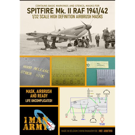 1 Man Army 1:32 Maski do Supermarine Spitfire Mk.I / Mk.II RAF
