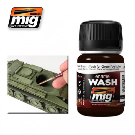 Ammo of MIG Enamel Wash DARK BROWN WASH FOR GREEN VEHICLES