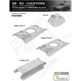 Vespid Models 1:72 Pz.Kpfw.V Panther Ausf.G - W/F.G.1250 INFRARED SEARCHLIGHT AND SCOPE