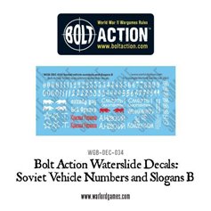 Bolt Action WATERSLIDE DECALS: SOVIET VEHICLE NUMBERS AND SLOGANS B