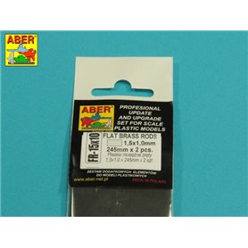 Aber FR 15X10 Prostokątne pręty mosiężne 1,5x1,0 mm długość 245mm