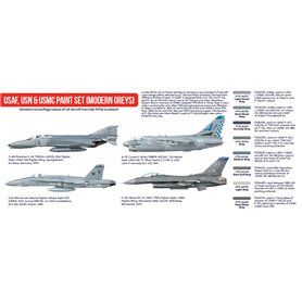Hataka AS044 RED-LINE Paints set USAF / USN / USMC MODERN GREY 
