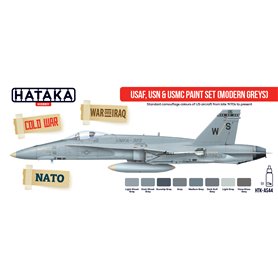 Hataka AS044 RED-LINE Paints set USAF / USN / USMC MODERN GREY 
