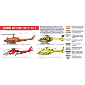Hataka AS076 RED-LINE Zestaw farb AIR AMBULANCE HEMS cz.1