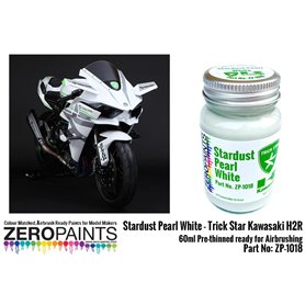 Zero Paints 1018 TRICK STAR KAWASAKI H2R STARDUST PEARL WHITE - 60ml