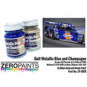 ZP1058 Gulf Metallic Blue and Champagne Paint Set