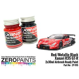 Zero Paints 1115 XANAVI / MOTUL NISMO GT-R (R35) RED / METALLIC BLACK - 2x30ml