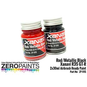 Zero Paints 1115 XANAVI / MOTUL NISMO GT-R (R35) RED / METALLIC BLACK - 2x30ml