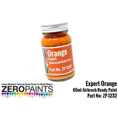 Zero Paints 1232 ORANGE PAINT EXPERT SPONSORED RALLY CARDS - 60ml
