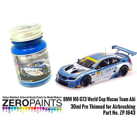 Zero Paints 1643 BMW M6 GT3 World Cup Macau Team Aai Blue Paint 30 ml