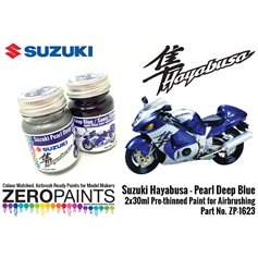 Zero Paints 1623 SUZUKI HAYABUSA - PEARL DEEP BLUE / SONIC SILVER - 2x30ml
