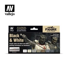 VALLEJO Zestaw farb MODEL COLOR / BLACK AND WHITE