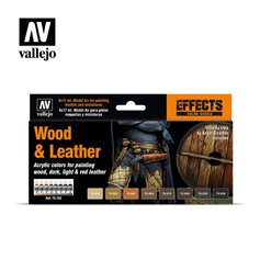 Vallejo 70182 Zestaw farb MODEL COLOR - WOOD AND LEATHER