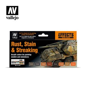 VALLEJO Zestaw farb MODEL COLOR / RUST, STAIN AND STREAKINGS