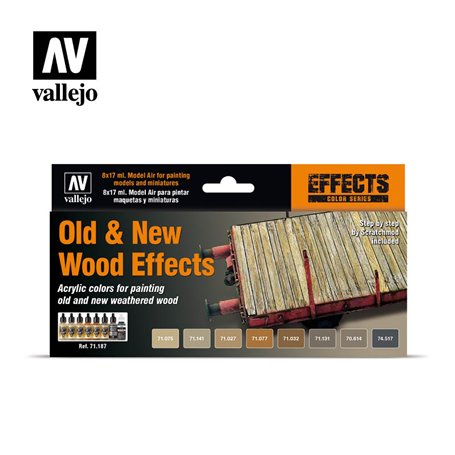 VALLEJO Paints set MODEL AIR / OLD WOODEN AND NEW WOOD EFFECTS 