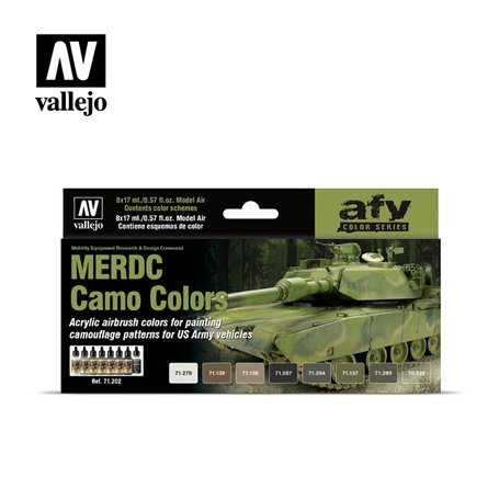 Vallejo Paints set MODEL AIR / MERDC CAMOUFLAGE COLORS US ARMY VEHICLES 