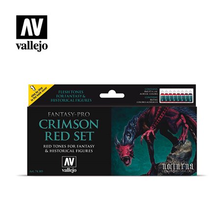Vallejo Zestaw farb MODEL COLOR / FANTASY CRIMSON RED