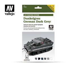 Vallejo 78400 Zestaw farb AFV PAINTING SYSTEM - DUNKELGRAU - GERMAN DARK GREY