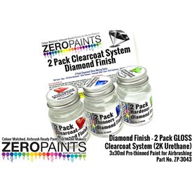 Zero Paints 3043 DIAMOND FINISH - 2 PACK GLOSS CLEARCOAT 3x30ml