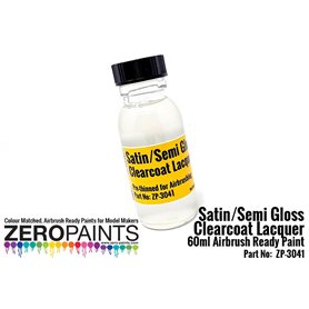 Zero Paints 3041 SATIN SEMI GLOSS CLEARCOAT LACQUER - 60ml