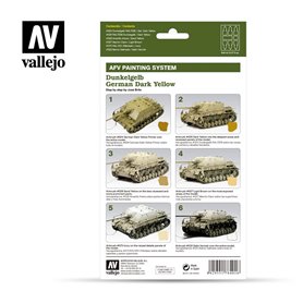 Vallejo Paints set AFV PAINTING SYSTEM / DUNKELGELB / GERMAN DARK YELLOW SET 