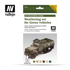 Vallejo Paints set AFV PAINTING SYSTEM / WEATHERING FOR GREEN VEHICLES 