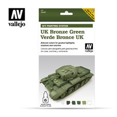 Vallejo 78407 Zestaw farb AFV PAINTING SYSTEM - UK BRONZE GREEN