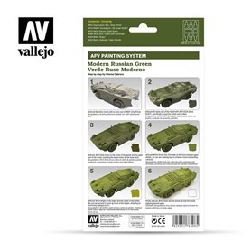 Vallejo Zestaw farb AFV PAINTING SYSTEM / MODERN RUSSIAN GREEN