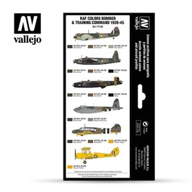 Vallejo Paints set MODEL AIR / RAF BOMBER AND TRAINING AIR COMMAND 1939 - 1945 COLORS 
