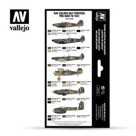 Vallejo Paints set MODEL AIR / RAF DAY FIGHTERS PRE-WAR TO 1941 