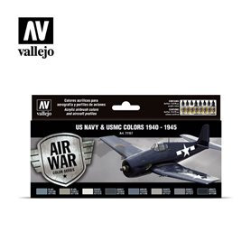 Vallejo 71157 Zestaw farb MODEL AIR - US NAVY AND USMC COLORS 1940-1945