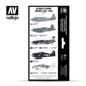 Vallejo Zestaw farb MODEL AIR / US NAVY AND USMC COLORS 1940-1945
