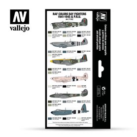 Vallejo Zestaw farb MODEL AIR / RAF COLORS DAY FIGHTERS 1941-1945 AND P.R.U.