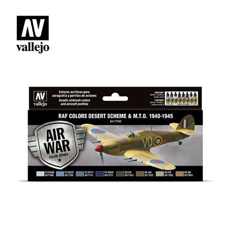 Vallejo Paints set MODEL AIR / RAF COLORS DESERT SCHEMES AND MTO 1940-1945 