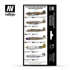 Vallejo Zestaw farb MODEL AIR / US ARMY AIR CORPS CBI / PACIFIC THEATER