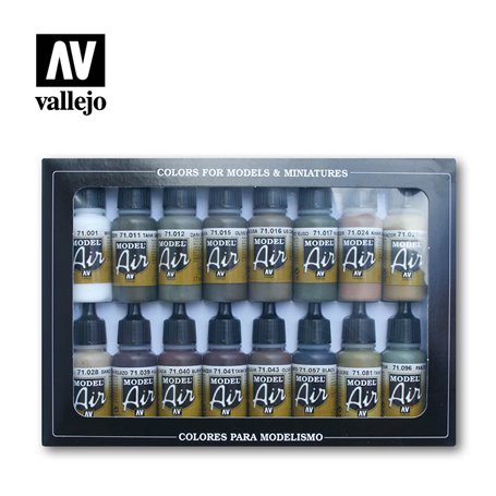 Vallejo Model Air Set Camo Colors Ultra Airbrush Set, 11 Piece Set