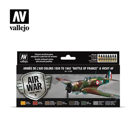 Vallejo 71626 Zestaw farb - MODEL AIR - ARMEE DE L'AIR COLORS 1939-1942 - BATTLE OF FRANCE AND VICHY AIR FORCE