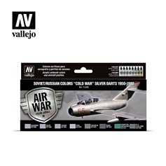 Vallejo 71610 Zestaw farb MODEL AIR - SOVIET AND RUSSIAN COLD WAR SILVER DARTS