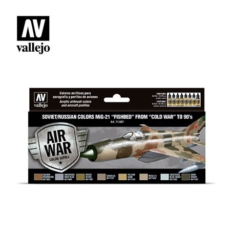 Vallejo Paints set MODEL AIR / SOVIET AND RUSSIAN MIG-21 FISHBED 